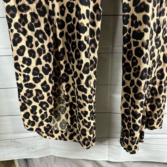 Band of Gypsies Womens size Small Leopard Wide Leg Split Hem Jumpsuit Mob Wife - Picture 8 of 12